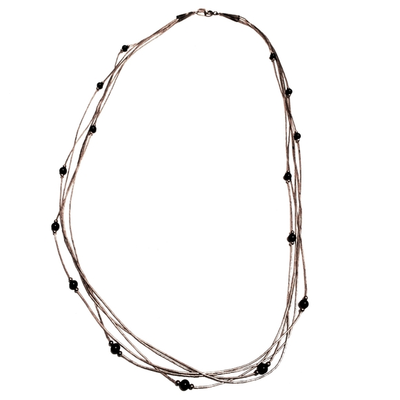 Vintage Jewelry - Genuine Liquid Sterling Silver Multi-Strand Native American Necklace